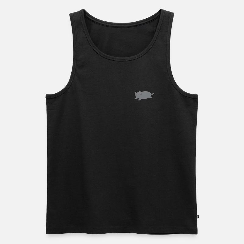 Gezogene Katze 2 - Männer Premium Bio Tank Top - Schwarz