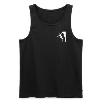 Escalade des montagnes - Débardeur bio Premium Homme - noir - Devant - AI Model Male 178 light (178cm)