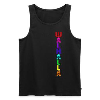 Wallhalla -neon- - Men's Premium Organic Tank Top - black - Front - AI Model Male 178 light (178cm)
