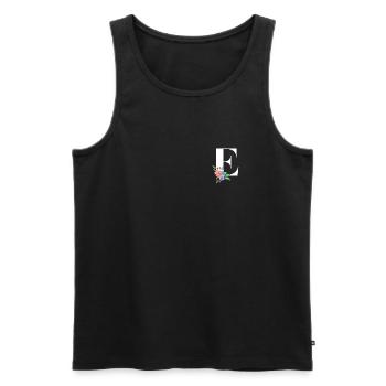 Buchstabe E personalisiertes Geschenk Alphabet Vorname Weihnachten - Männer Premium Bio Tank Top - Schwarz - Vorne - AI Model Male 178 light (178cm)
