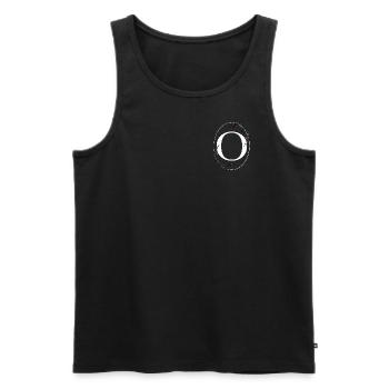 Lettre O - Débardeur bio Premium Homme - noir - Devant - AI Model Male 178 light (178cm)