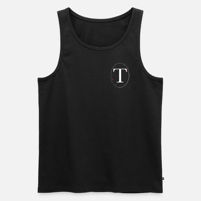 Buchstabe T - Männer Premium Bio Tank Top - Schwarz