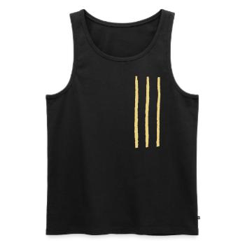 Streifen Vektor - Tricolore - Männer Premium Bio Tank Top - Schwarz - Vorne - Michal (187cm)