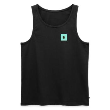 STERNZEICHEN Krebs -blue- - Männer Premium Bio Tank Top - Schwarz - Vorne - Michal (187cm)