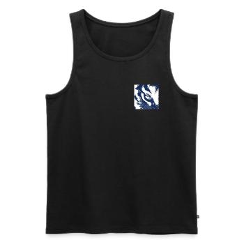 Eye of the Tiger | Dot Art | Blue - Männer Premium Bio Tank Top - Schwarz - Vorne - AI Model Male 178 light (178cm)