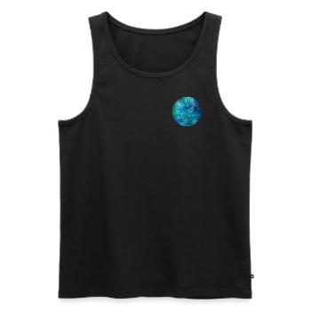 Summer colours - hand-painted by Martina Eßer - Men's Premium Organic Tank Top - black - Front - AI Model Male 178 light (178cm)