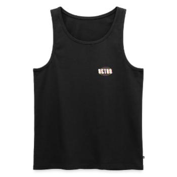 Retro - Männer Premium Bio Tank Top - Schwarz - Vorne - Michal (187cm)