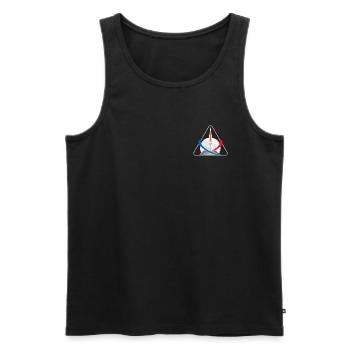 NASA Brustlogo Mit Mond Und Rakete - Männer Premium Bio Tank Top - Schwarz - Vorne - AI Model Male 178 light (178cm)