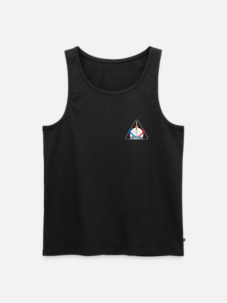 NASA Chest Logo med Måne og Raket - Herre Premium økologisk tanktop - sort