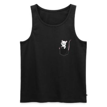 Rat dans la poche de poitrine charmant animal de rongeur - Débardeur bio Premium Homme - noir - Devant - Michal (187cm)