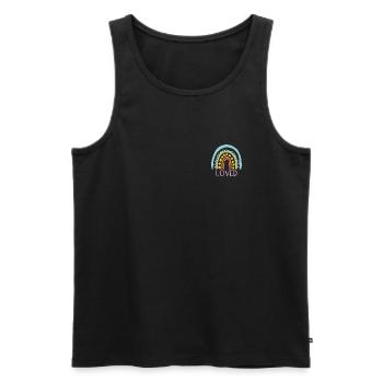 Loved - Regenbogen - Männer Premium Bio Tank Top - Schwarz - Vorne - Michal (187cm)