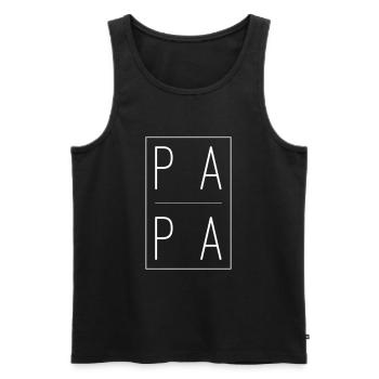 Papa - Männer Premium Bio Tank Top - Schwarz - Vorne - Michal (187cm)
