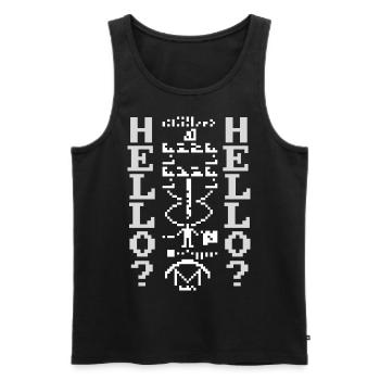 Arecibo Message, Radio Frequency Message Space - Men's Premium Organic Tank Top - black - Front - AI Model Male 178 light (178cm)