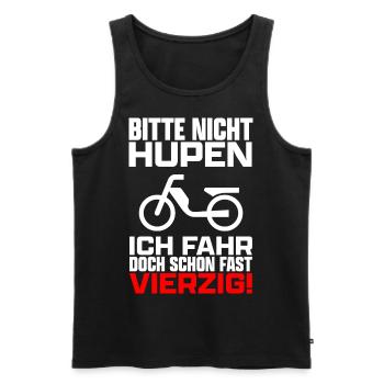 Bitte nicht hupen Roller Moped Mofa Mokick lustig - Männer Premium Bio Tank Top - Schwarz - Vorne - Michal (187cm)