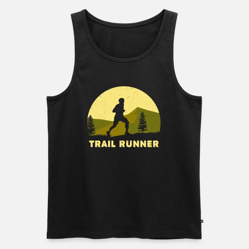Trail Runner - Männer Premium Bio Tank Top - Schwarz