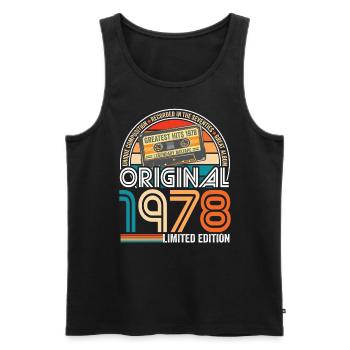 Birthday 1978 Mixtape cassette vintage 1978 - Men's Premium Organic Tank Top - black - Front - AI Model Male 178 light (178cm)
