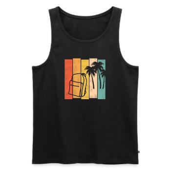 Chemise de voyage pour la randonnée - Débardeur bio Premium Homme - noir - Devant - AI Model Male 178 light (178cm)