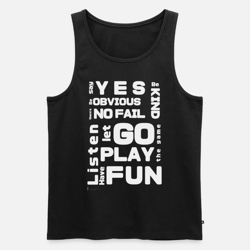 improv rules weiß - Männer Premium Bio Tank Top - Schwarz