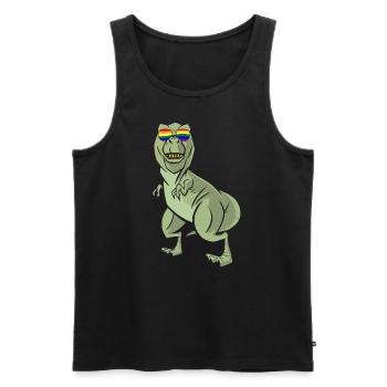 T-Rex - LGBTQ Gay Lesbienne Trans Pride Gay - Débardeur bio Premium Homme - noir - Devant - Michal (187cm)