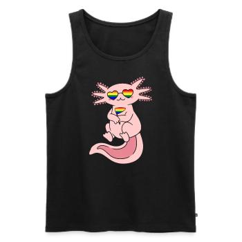 Pride Gay Gay Lesbienne Axolotl LGBTQ - Débardeur bio Premium Homme - noir - Devant - Michal (187cm)