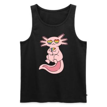 Gay Lesbienne Axolotl CSD LGBTQ Pride Gay - Débardeur bio Premium Homme - noir - Devant - Michal (187cm)