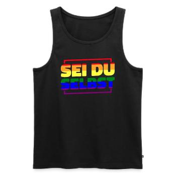 Regenbogen - LGBTQ Gay Sei Du Selsbt - Männer Premium Bio Tank Top - Schwarz - Vorne - Michal (187cm)