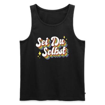 Pride CSD Sei Du Selbst Regenbogen LGBTQ Gay - Männer Premium Bio Tank Top - Schwarz - Vorne - Michal (187cm)