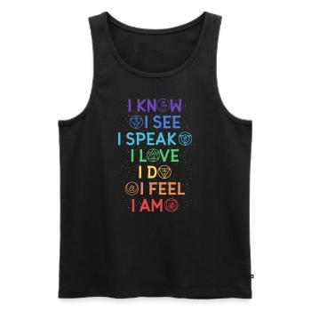 Yoga 7 Chakras Mediation Namaste Peace - Men's Premium Organic Tank Top - black - Front - AI Model Male 178 light (178cm)
