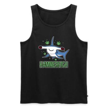 Weed Joint Stoner Hammerhigh Cannabis HIGH - Débardeur bio Premium Homme - noir - Devant - AI Model Male 178 light (178cm)