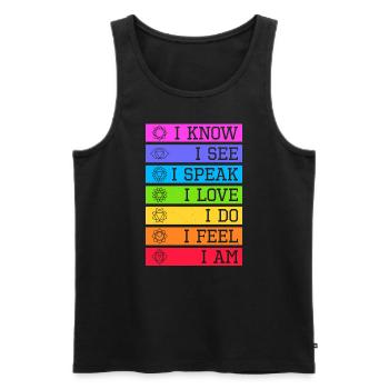 Namaste Yoga Méditation 7 Chakras Spirituel - Débardeur bio Premium Homme - noir - Devant - Michal (187cm)