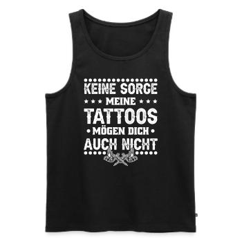 Witziger Tattoo Spruch Tätowierer - Männer Premium Bio Tank Top - Schwarz - Vorne - Michal (187cm)