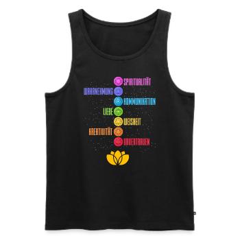 Namaste Yoga 7 Chakren Spirituell Zen Meditation - Männer Premium Bio Tank Top - Schwarz - Vorne - Michal (187cm)
