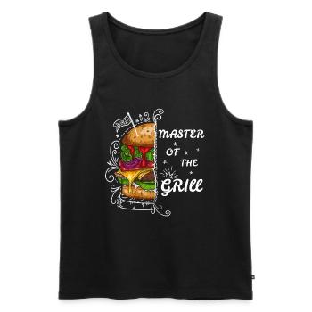 Burger Grill Master BBQ Grillmeister - Männer Premium Bio Tank Top - Schwarz - Vorne - AI Model Male 178 light (178cm)
