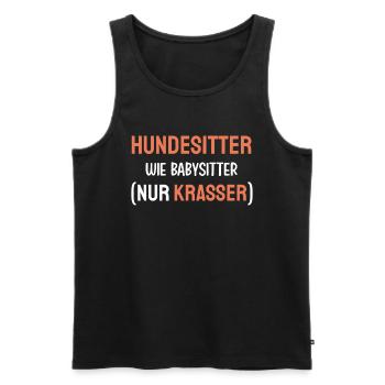 Hund Gassi Lustiges Hundesitter - Männer Premium Bio Tank Top - Schwarz - Vorne - Michal (187cm)