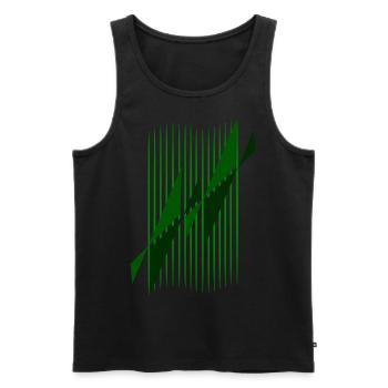 Geometric symbols green - Men's Premium Organic Tank Top - black - Front - AI Model Male 178 light (178cm)