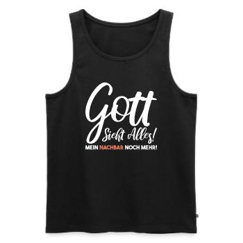 Nachbar Einzug Nachbar Nachbarschaft Nachbarn - Männer Premium Bio Tank Top - Schwarz - Vorne - AI Model Male 178 light (178cm)