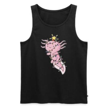 Christmas Sweet Axolotl String lights - Men's Premium Organic Tank Top - black - Front - AI Model Male 178 light (178cm)