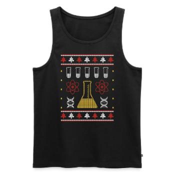 Chemiker Ugly Christmas Sweater Chemie - Männer Premium Bio Tank Top - Schwarz - Vorne - Michal (187cm)
