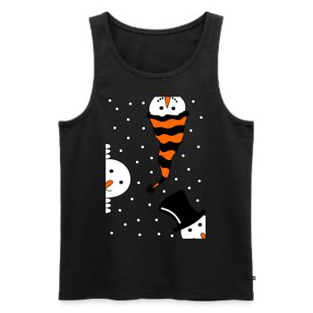 Neugierige Schneemänner - Männer Premium Bio Tank Top - Schwarz - Vorne - AI Model Male 178 light (178cm)
