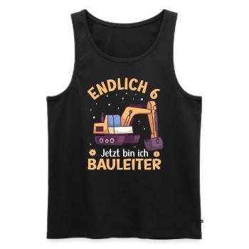 6. Geburtstag Junge Bagger Design Endlich 6 - Männer Premium Bio Tank Top - Schwarz - Vorne - AI Model Male 178 light (178cm)