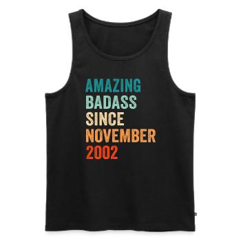 Birthday November 2002 funny vintage design - Men's Premium Organic Tank Top - black - Front - Michal (187cm)