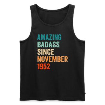 Geburtstag November 1962 lustiges Vintage Design - Männer Premium Bio Tank Top - Schwarz - Vorne - Michal (187cm)