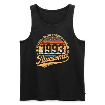 1993 Anniversaire Retro Vintage né en 1993 - Débardeur bio Premium Homme - noir - Devant - Michal (187cm)