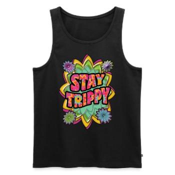 Stay Trippy - Männer Premium Bio Tank Top - Schwarz - Vorne - Michal (187cm)