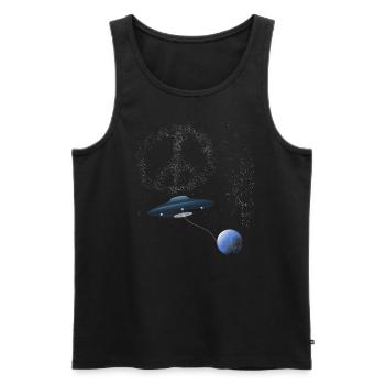 UFO PEACE Star Clusters - Men's Premium Organic Tank Top - black - Front - AI Model Male 178 light (178cm)