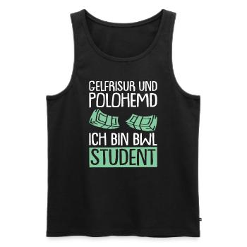 Witziger BWL Student Spruch Wirtschaft Studium - Männer Premium Bio Tank Top - Schwarz - Vorne - AI Model Male 178 light (178cm)