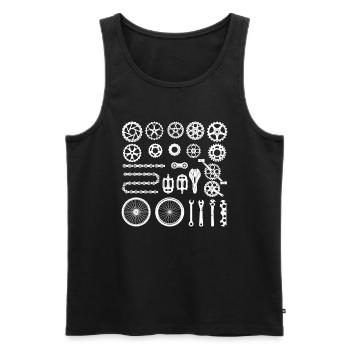 Radfahrer Fahrrad Mountain Bike Fahrradteile - Männer Premium Bio Tank Top - Schwarz - Vorne - Michal (187cm)