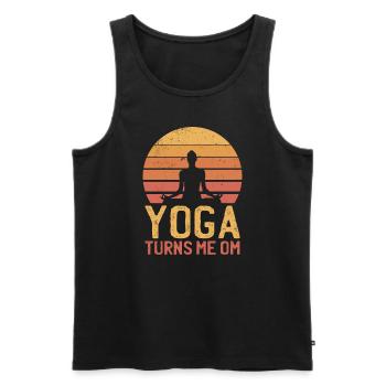 Méditation - Yoga Namaste Drôle d’amateur de yoga - Débardeur bio Premium Homme - noir - Devant - Michal (187cm)