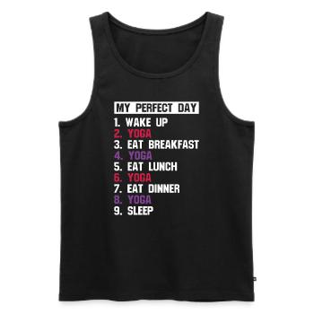 Zen Perfect Day Yoga Meditation Namaste - Men's Premium Organic Tank Top - black - Front - AI Model Male 178 light (178cm)