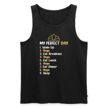 Meditation Yoga Om Peace Yoga Lover - Men's Premium Organic Tank Top - black - Front - Michal (187cm)
